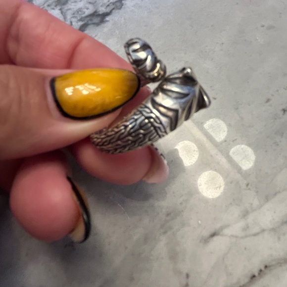 White gold/yellow gold/sterling panther ring with diamond eyes size 7.5/8 - Picture 10 of 10